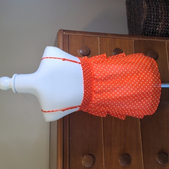 BONGO TIERED Ruffled POLKA-DOT SPAGHETTI STRAP TANK Top Blouse - Picture 5 of 10